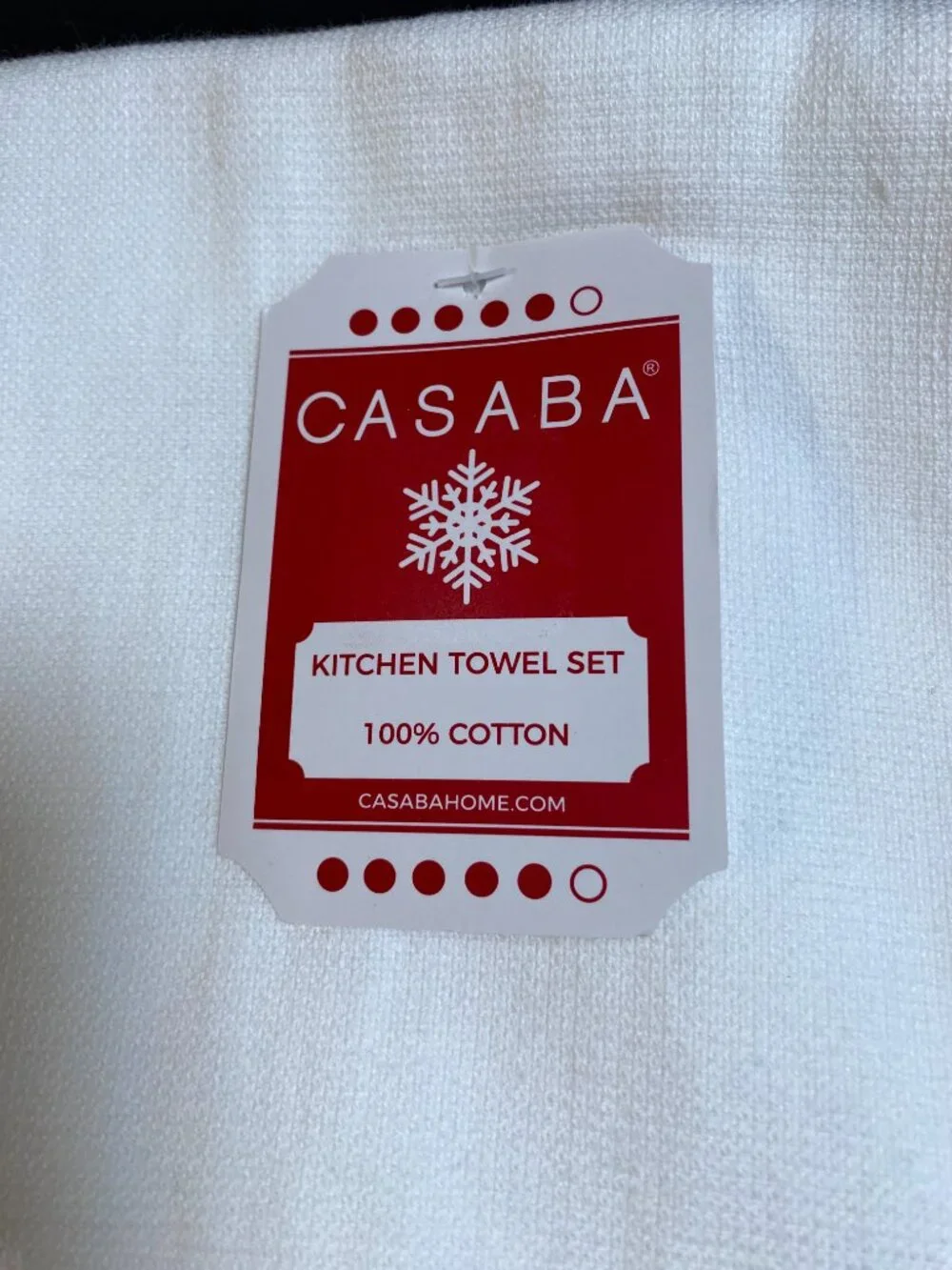 CASABA Christmas Cat Kitchen Towels Set of 2 100% Cotton NWT